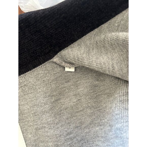 Sandro Etienne Collared Sweater Gray Black Cardigan Knit Sweater Wool Blend xs/s - Picture 4 of 7